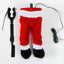 Festive Christmas leg decoration in solid red with plastic and cloth materials for holiday display