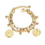 Stainless steel double-layer bracelet featuring Jesus Head, everyday faith wear