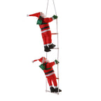Festive hanging ornament featuring Santa on ladder