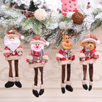 Woodland-themed Christmas pendants in checked cloth design