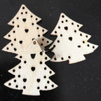 Assorted Christmas series wood pendants arranged as hanging ornaments