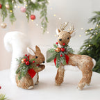 Straw squirrel ornament perfect for farmhouse Christmas style