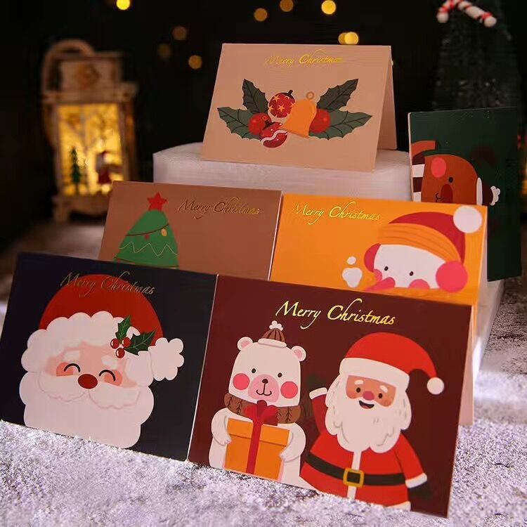 Red Christmas-themed greeting card with envelope and sealing sticker Main image