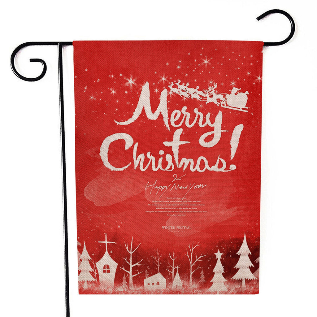 Red and white Santa Claus garden flag for Christmas porch decor