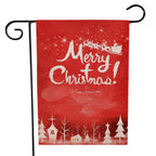 Red and white Santa Claus garden flag for Christmas porch decor