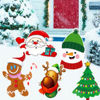 Holiday garden walkway decorations with festive designs