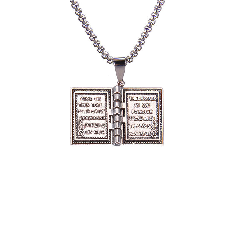 Jesus Christ Turnable Book Pendant - Christian Jewelry Secondary image