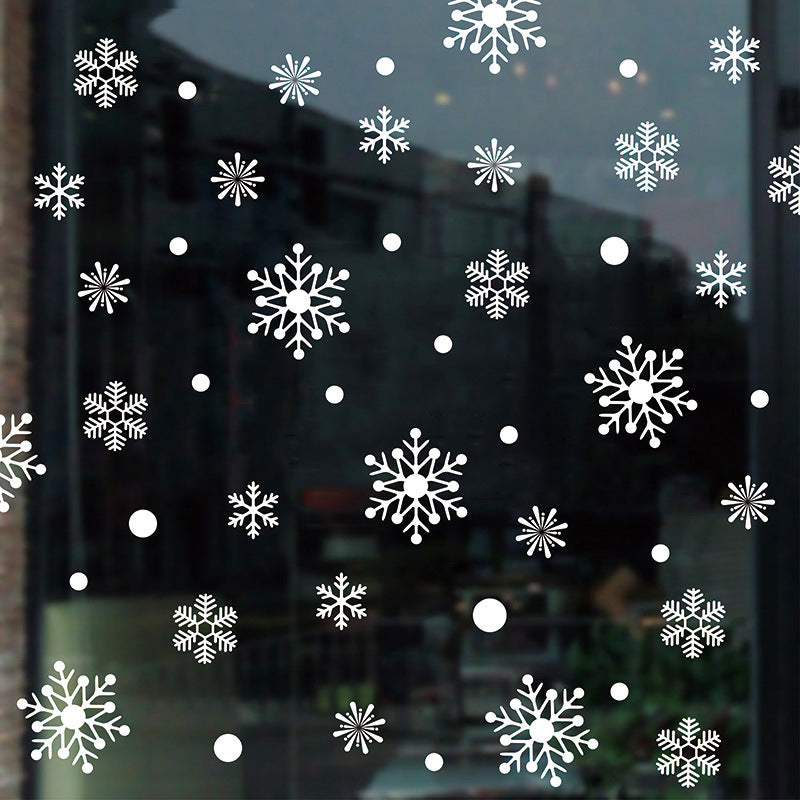 Christmas snowflake wall sticker in modern minimalist style - white festive decoration
