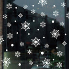 Christmas snowflake wall sticker in modern minimalist style - white festive decoration