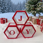Stack of 7 paper balloon box decorations in Christmas theme for holiday celebrations