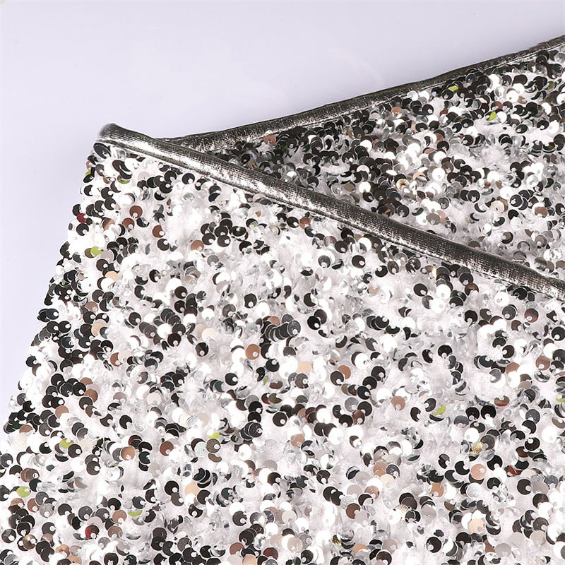 Festive Christmas tree skirt in silver white adding warmth to holiday home decor