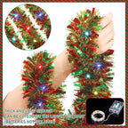 Colorful Christmas ribbon lights for holiday decorating