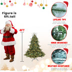 Pre-lit mixed PE/PVC Christmas tree with warm white lights in living room setting
