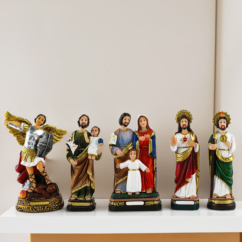 Set of religious nativity figures in classical style for Christian home decoration