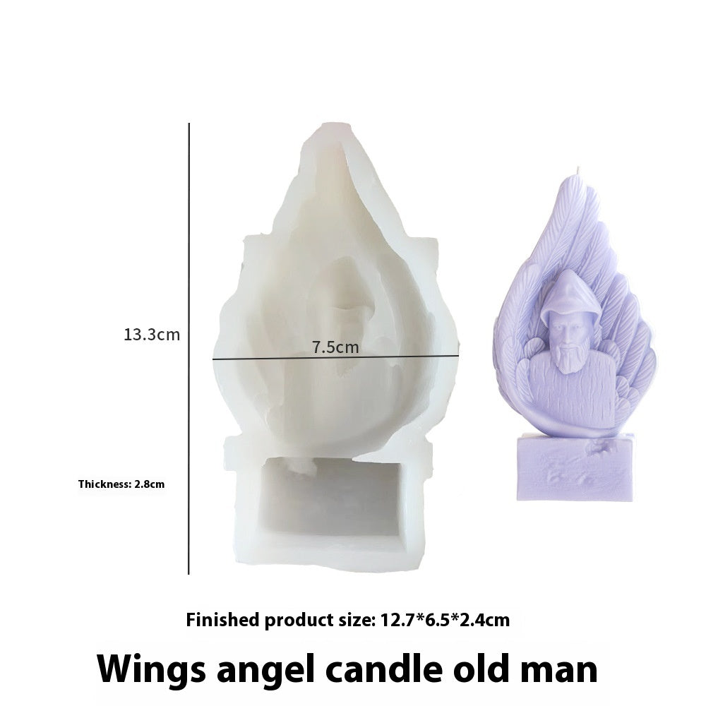 Prayer candle silicone mold featuring heavenly wing design