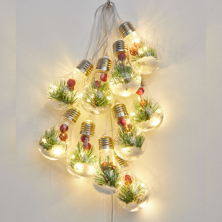 Christmas festive lights with golden head bulbs creating warm holiday ambiance