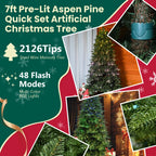 Partially decorated 7ft Christmas tree with mixed PE/PVC branches in a living room