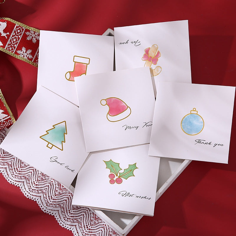 Beige vintage-style Christmas greeting card ready for gifting