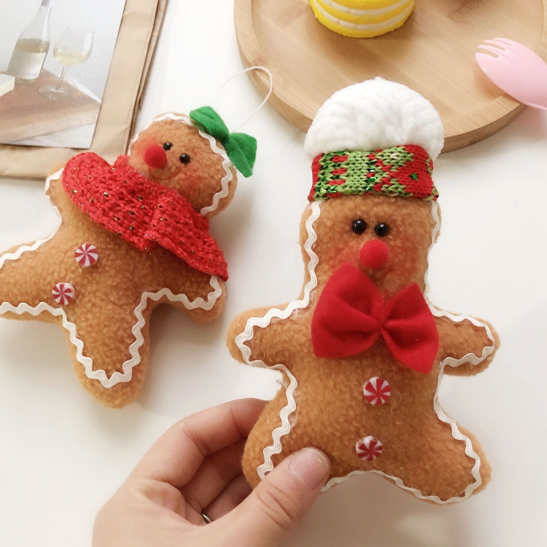Cozy canvas plush Christmas ornament for festive home decor