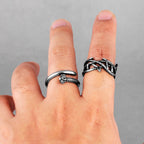 Men's crown of thorns Christian ring showing vintage style