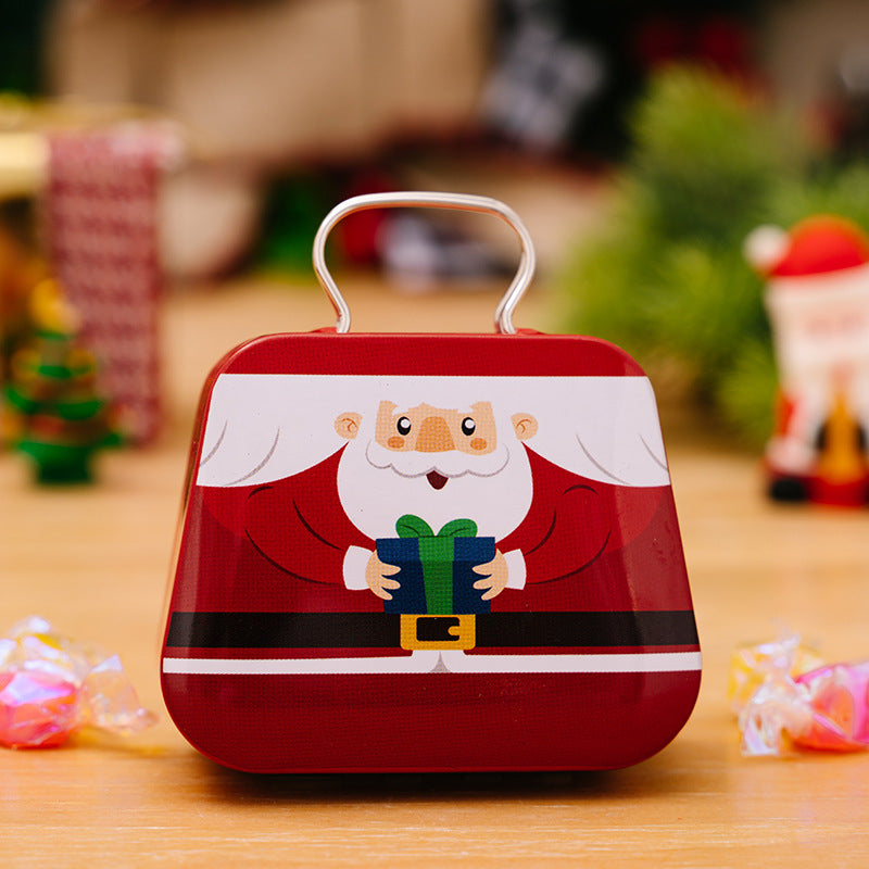 Wrought iron Christmas handbag candy box for holiday table centerpiece
