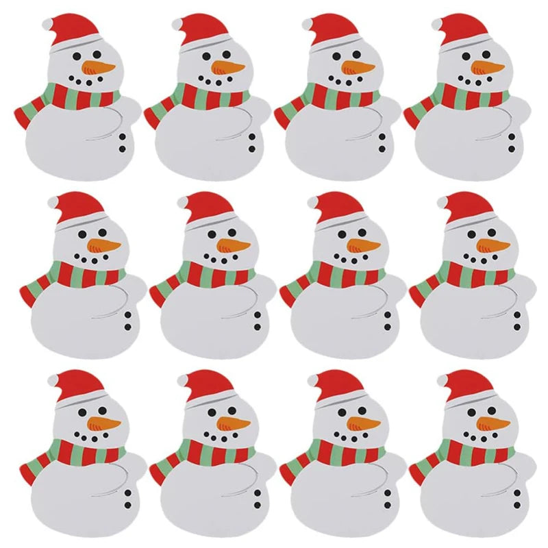 Set of 50 snowman paper lollipop toppers for Christmas crafting Main image
