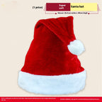 Red and White Striped Christmas Hat in Soft Cloth for Winter Festivities