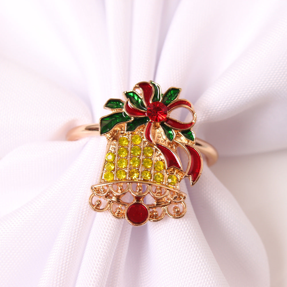 Compact red Christmas napkin ring for holiday dinner parties