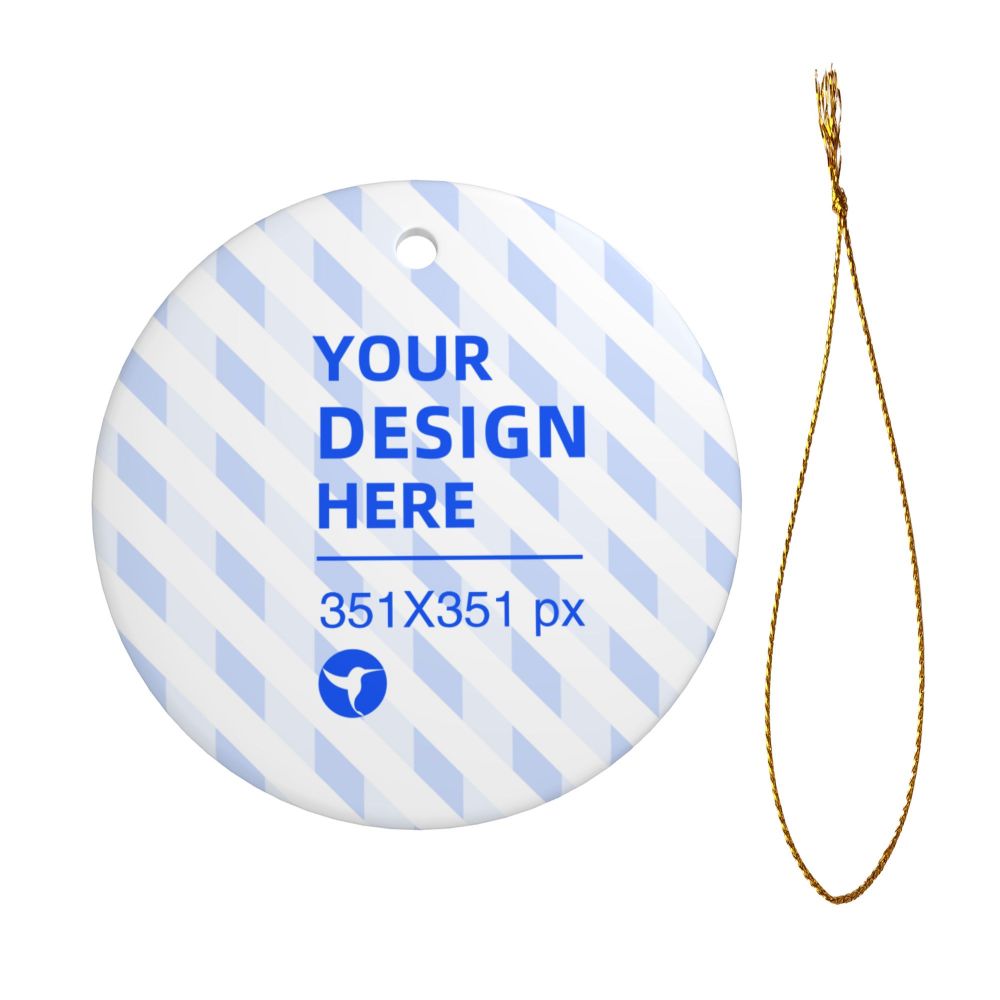 Ceramic round pendant with star tile on display