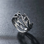 Steel colored thorn crown ring for everyday faith wear