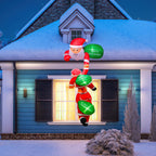 Waterproof polyester inflatable Santa Claus with suction cups for window display