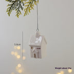 Small ceramic holiday pendant ornament with decorative hanging design for Christian Christmas celebrations