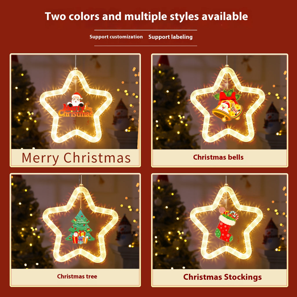 Christmas tree pendant decoration with warm glowing lights