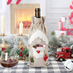 Set of Christmas bottle covers adding warmth to holiday dinner parties