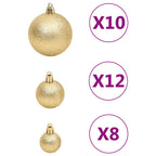 Holiday ornament collection with golden tones