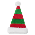 Christmas Hat with Rich Red and Green Stripes for Winter Season Celebration