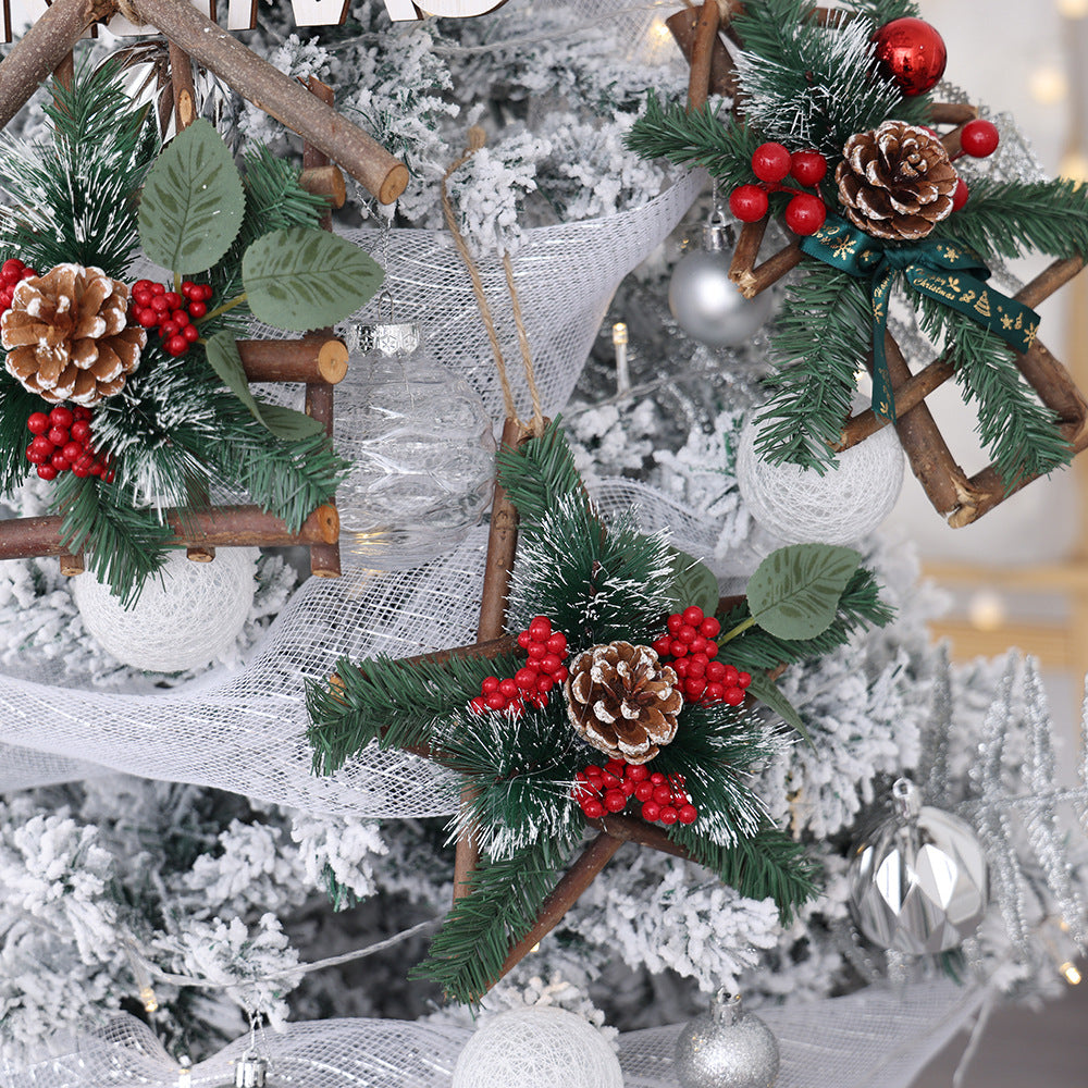 Christmas tree ornaments including a five-pointed star ornament in cozy setting