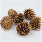 Individual pine cone pendant showing size and detailed coating texture for Christmas decoration