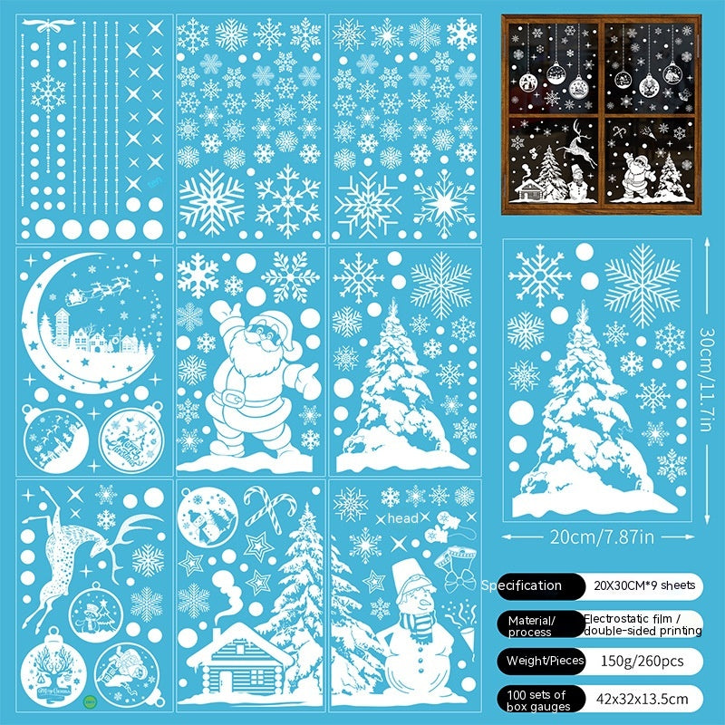 Santa Claus themed static window stickers with colorful holiday design elements