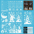 Santa Claus themed static window stickers with colorful holiday design elements