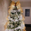 White and silver Christmas ribbon roll for holiday tree decorating