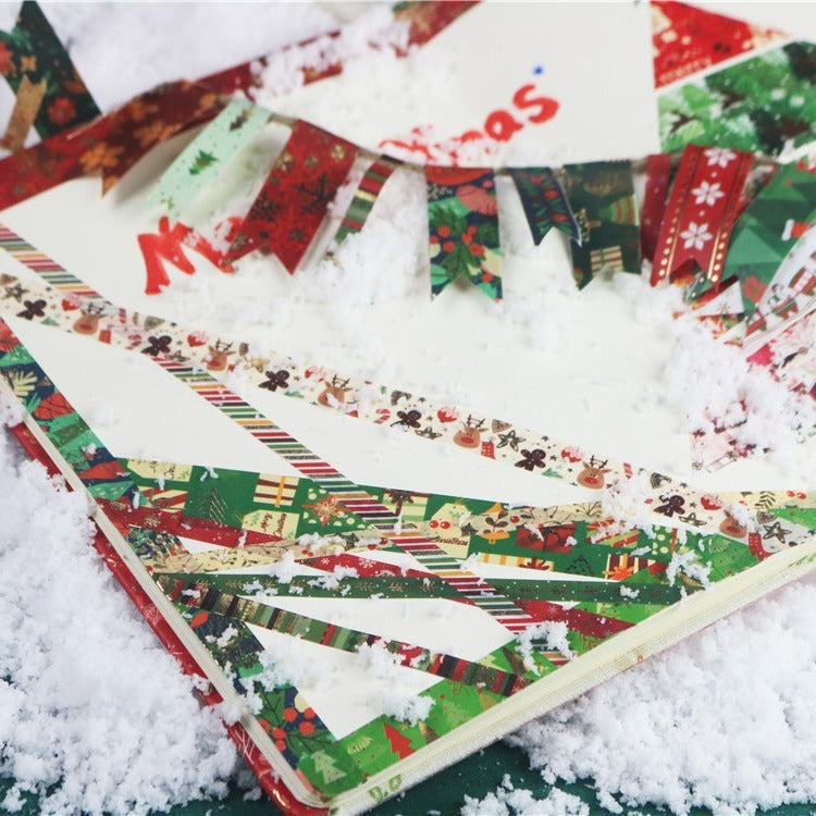 Decorative Christmas Washi Tape with gold-foil patterns for holiday craft projects