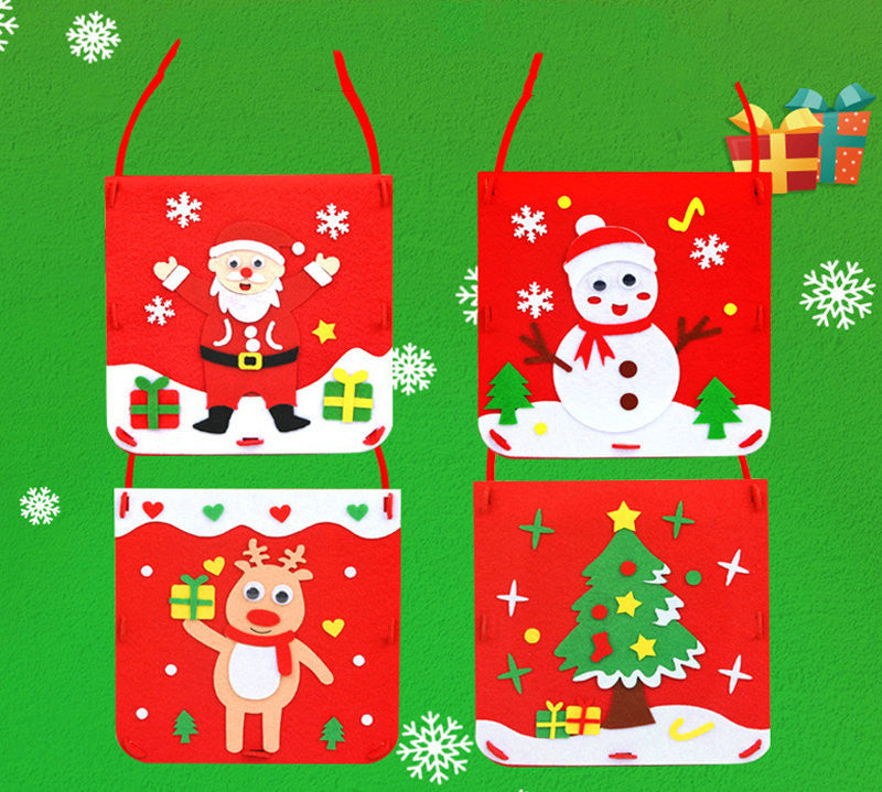 Festive gift bag designs showing various styles
