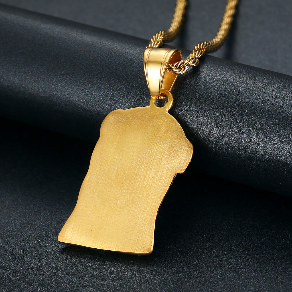 Simple stainless steel cross pendant with gold finish