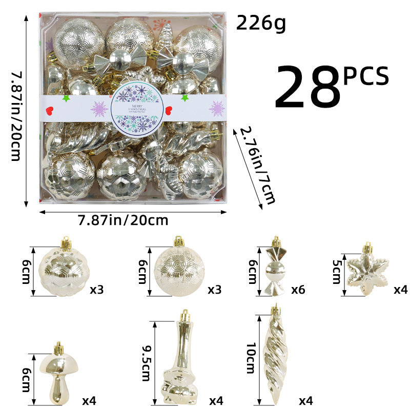 Golden champagne Christmas ornaments with reflective electroplated surface