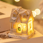 Mini resin house for holiday Christmas decorating