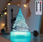 Acrylic decorative night light with LED illumination for holiday and home use