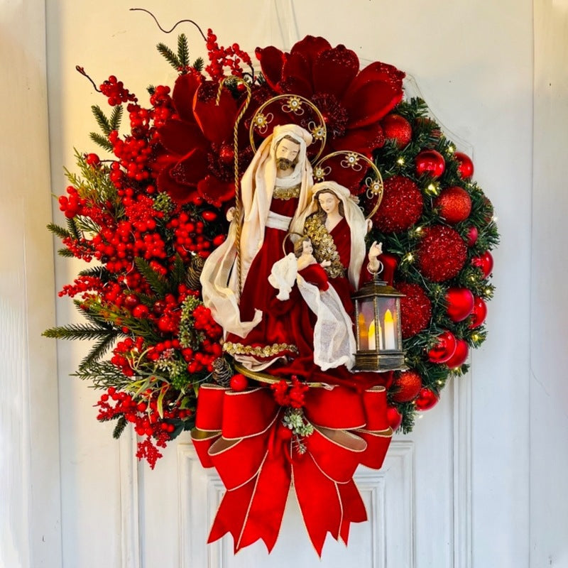 Handmade Jesus illuminated garland for seasonal faith decor