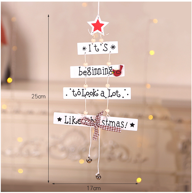 White wooden star letter ornament for Christmas tree - holiday home decoration