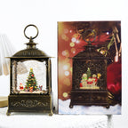 Festive Crystal Lamp Music Box featuring snowman and holiday motifs